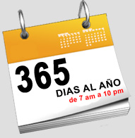 365 dias del año de 7am a 10pm